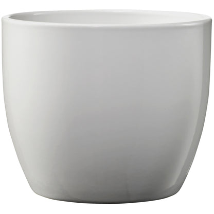 6.3" Shiny Light Gray Ceramic Basel Elegance Pot