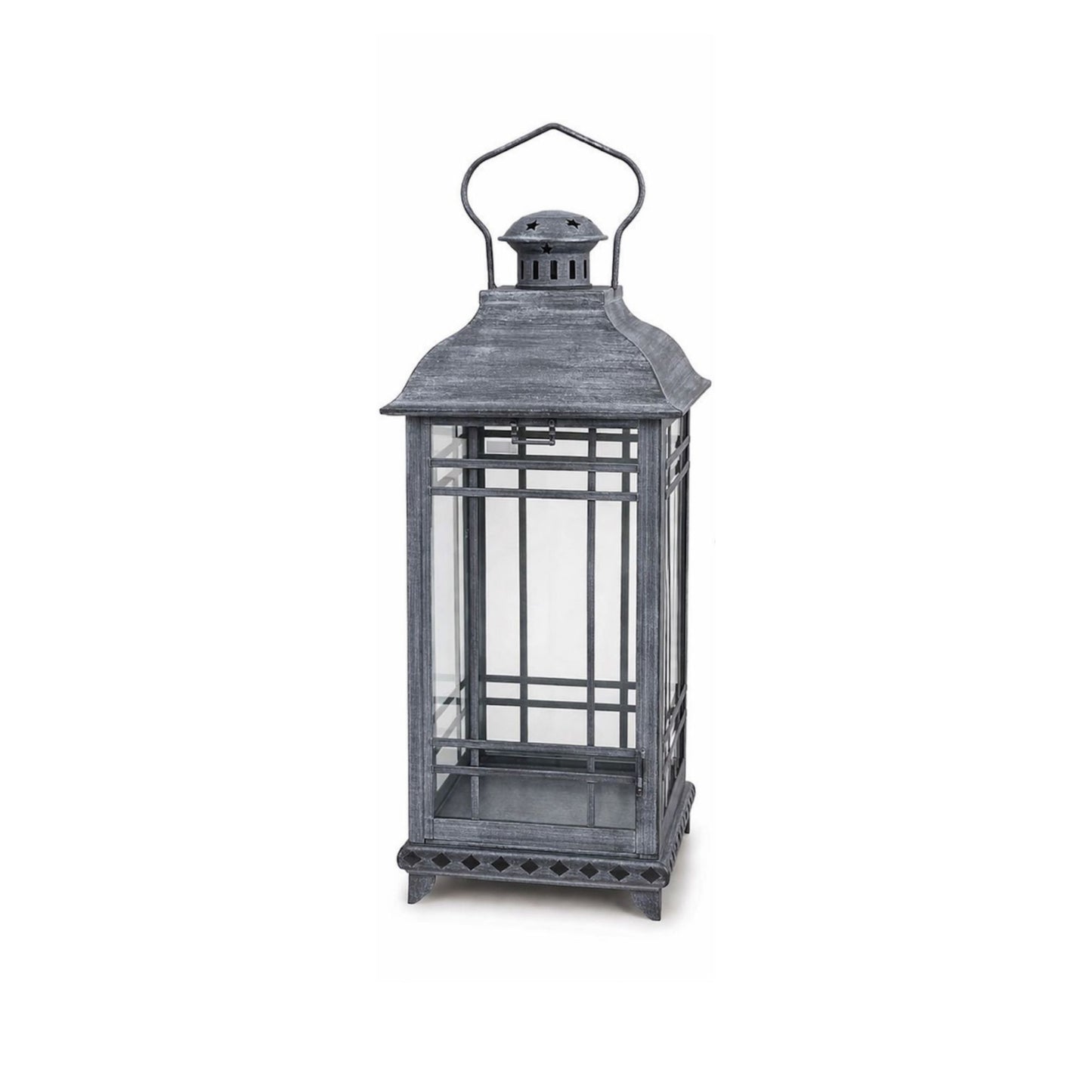 Traditional Grey Metal Lantern (Set of 3)