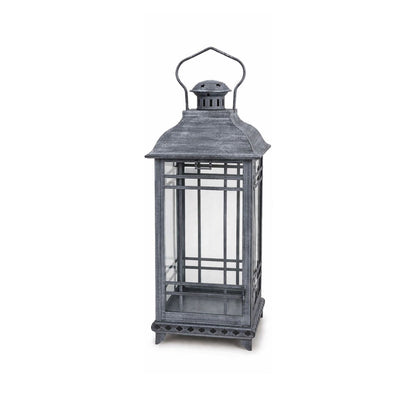 Traditional Grey Metal Lantern (Set of 3)
