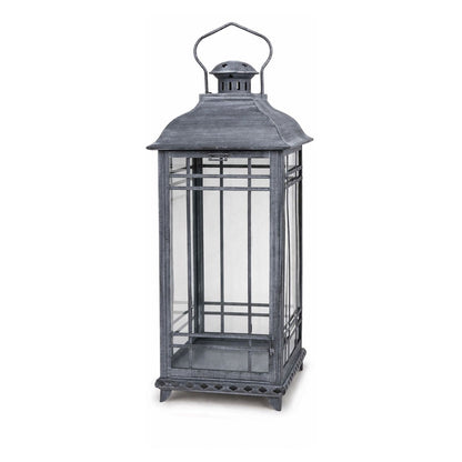 Traditional Grey Metal Lantern (Set of 3)