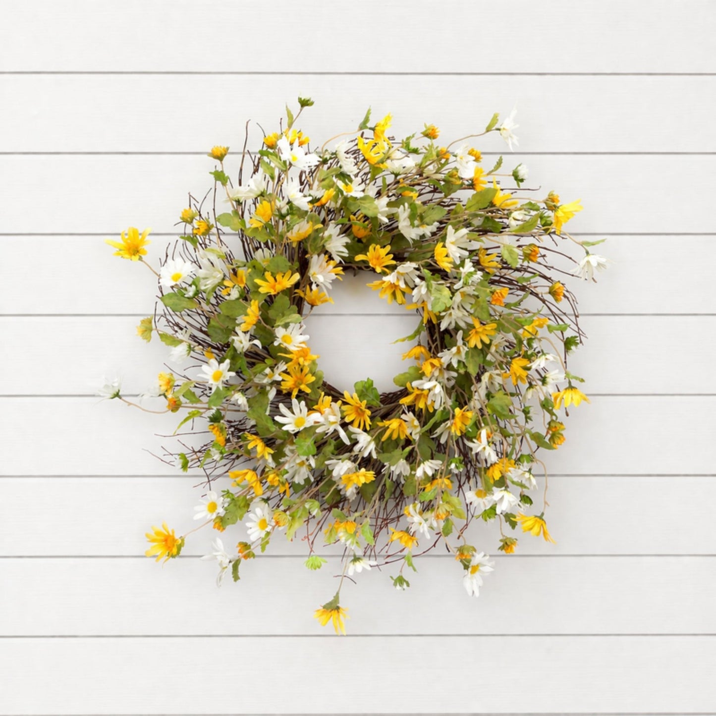 Mixed Daisy Floral Wreath 24"D