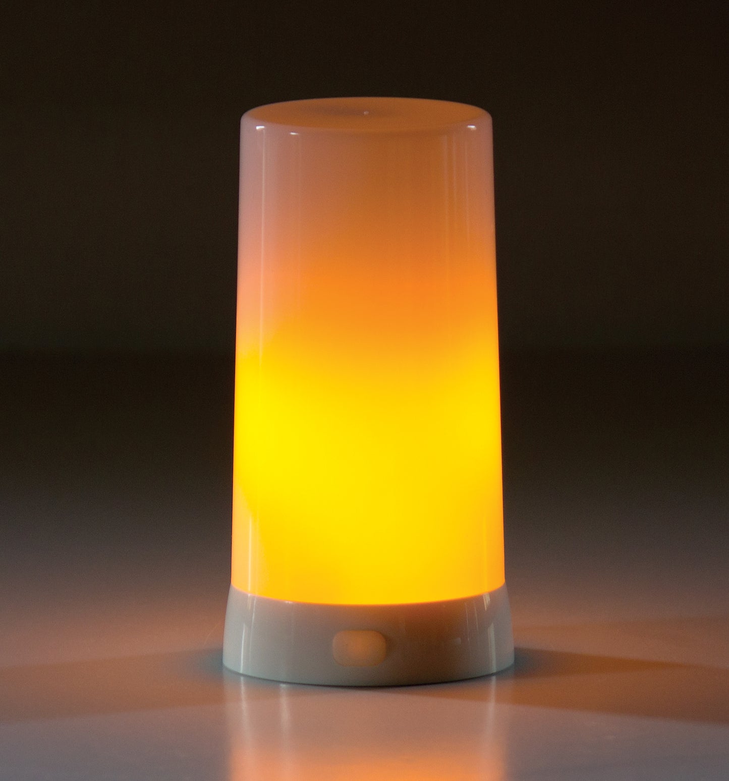 LED Orange Flickering Light Pillar Candle with Remote (Set of 2)