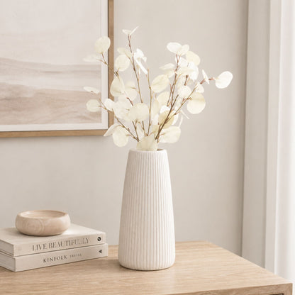 Ivory Silver Dollar Eucalyptus Leaf Spray (Set of 6)