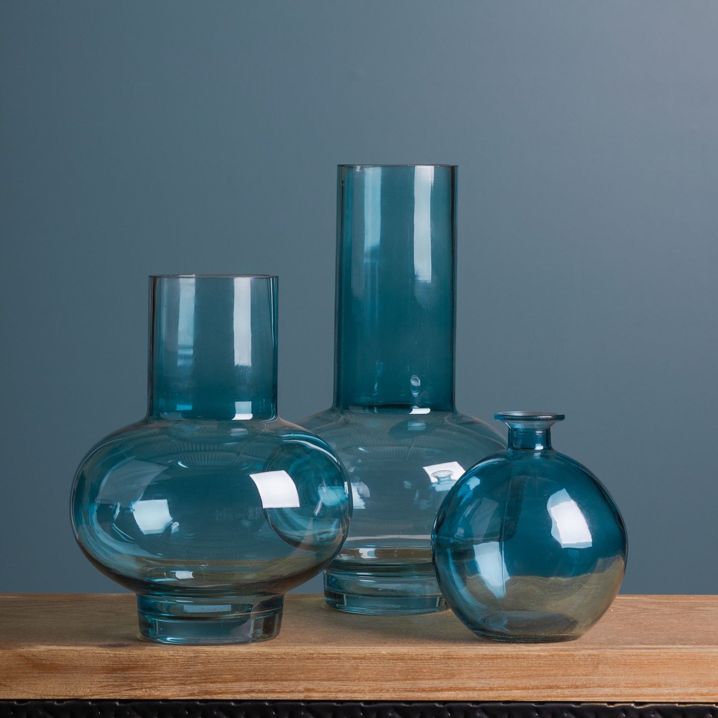 Blue Glass Vase (Set of 2)