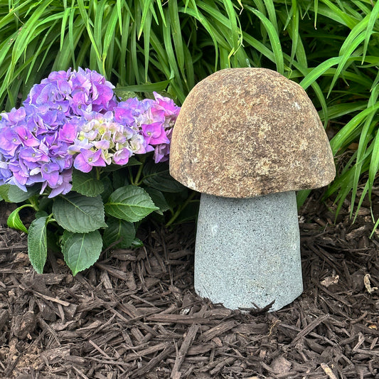 12"H Granite Boulder Mushroom