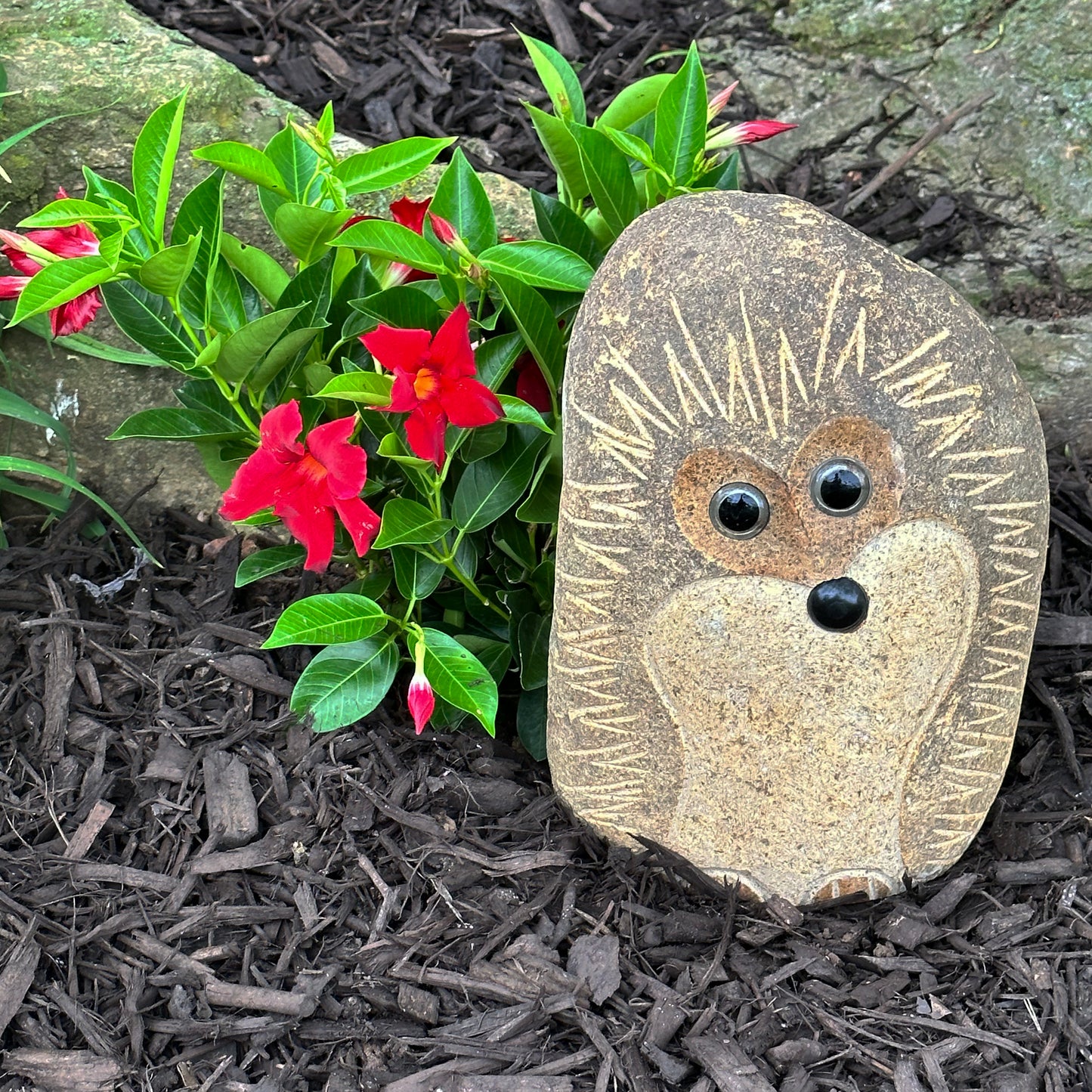 12" Boulder Standing Hedgehog