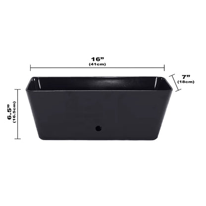 16" Black Rectangular Self-Watering Bamboo Planter