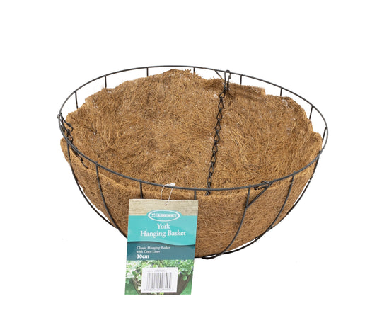 12" York Deluxe Hanging Basket with Coco Liner