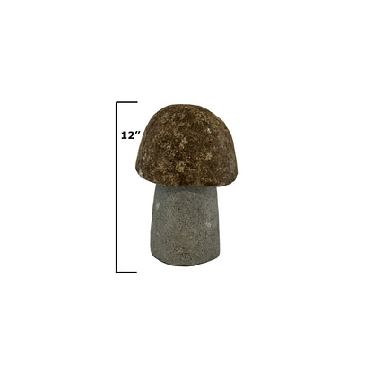 12"H Granite Boulder Mushroom