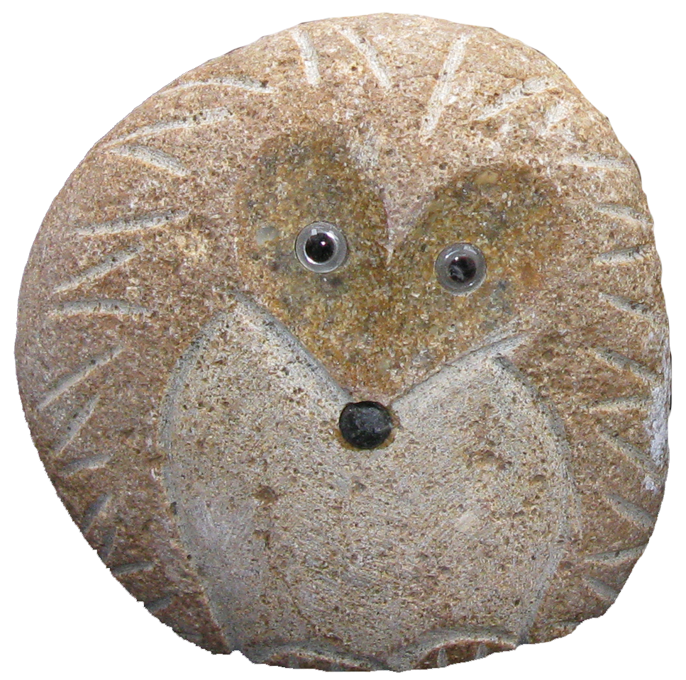 12" Boulder Standing Hedgehog
