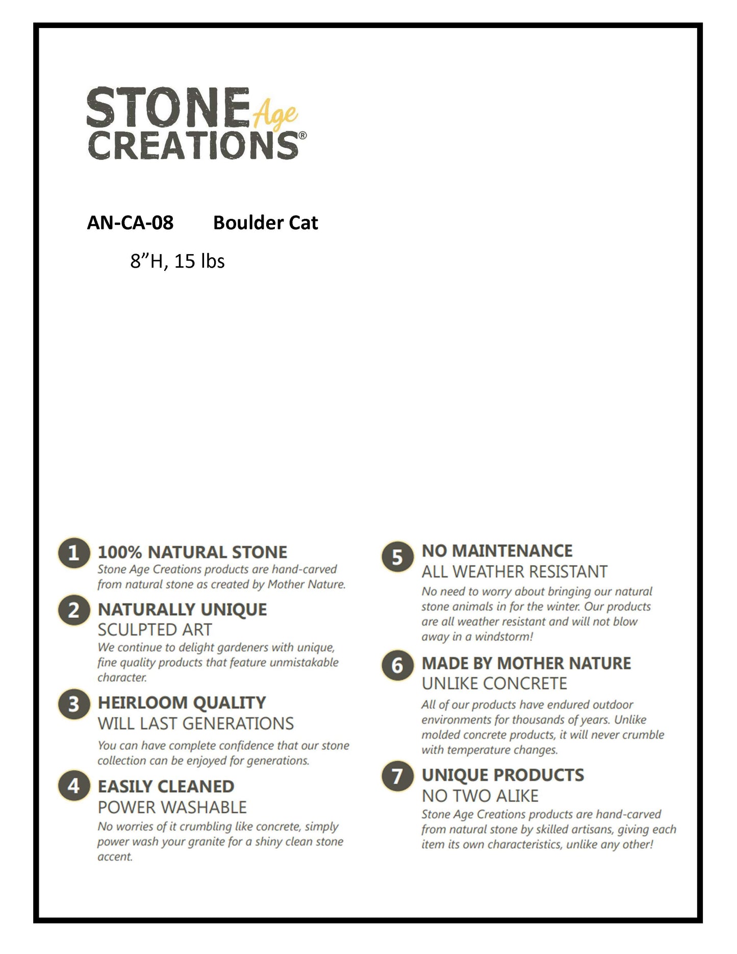 8" Boulder Cat